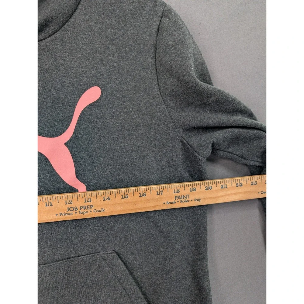 Puma Kids XL Dark Gray Pink Big Cat Logo Hoodie 855473-09